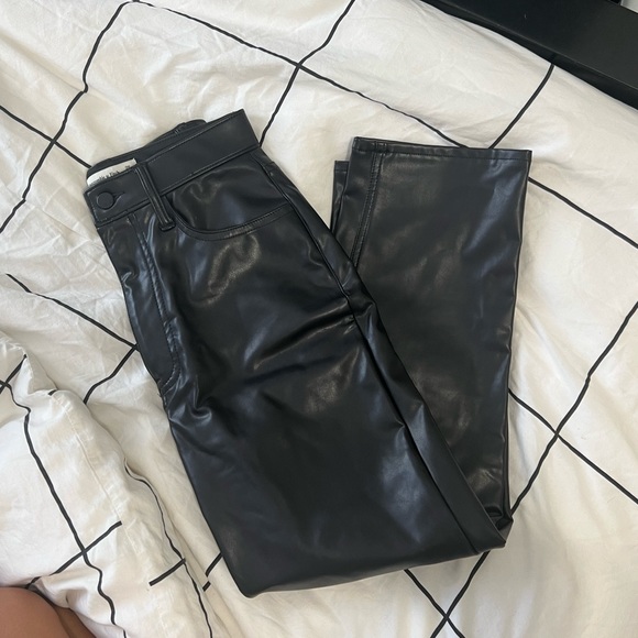 Abercrombie Vegan Leather Ankle Straight Pants - Picture 4 of 7